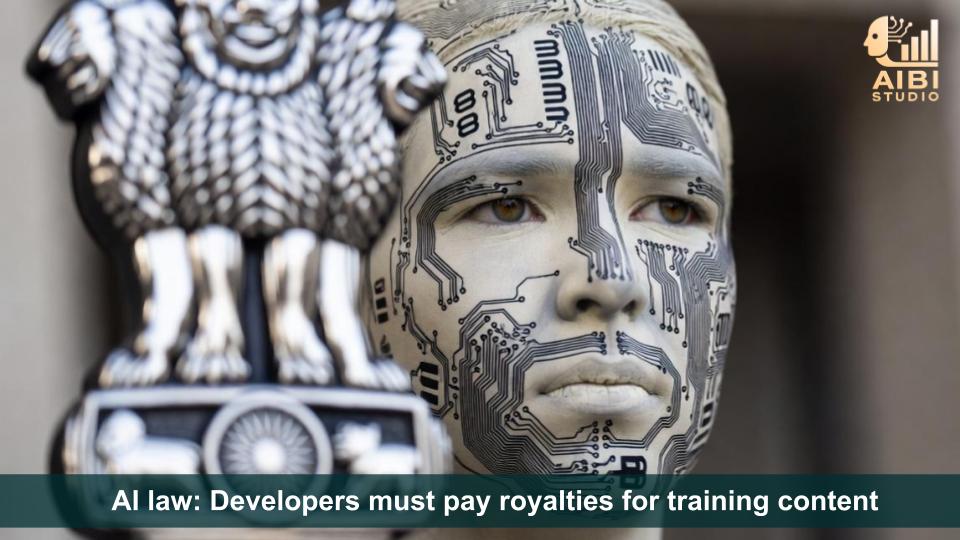 AI law: Developers must pay royalties for training content